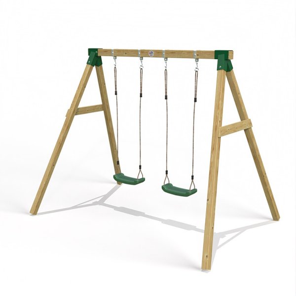 Little Rascals Wooden Double Swing Set with 2 Swing Seats