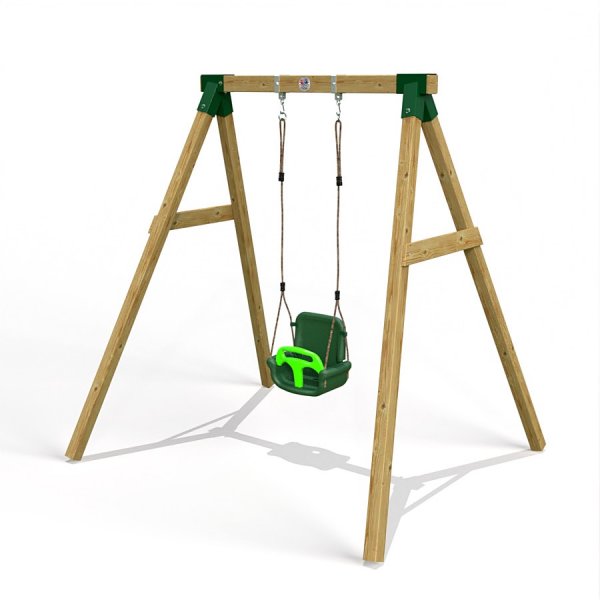 Little Rascals Wooden Single Swing Set with 3 in 1 Baby Seat
